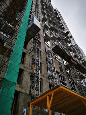 SC200 Hộp duy nhất 96m / phút Thang máy xây dựng bên ngoài để nâng vật liệu