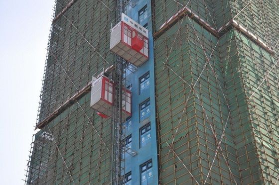 Điều khiển VFD, đun sơn nóng 2000kg Thang máy xây dựng, 0-40m/min Thang máy vật liệu hành khách